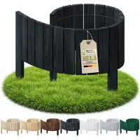 Pemicont graskant hout - 100 cm - 10 cm hoog - zwart - rechte rand - grindrand - grenen