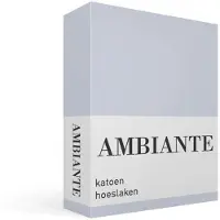 Ambiante Cotton Uni hoeslaken - Lits-jumeaux - Light Blue