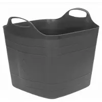 Excellent houseware flexibele kuip / emmer - zwart - 25 l - kunststof - 40 x 35 cm - met handvatten