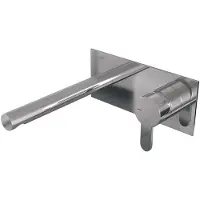 Brauer Chrome Edition Inbouw Wastafelmengkraan met Rechte Uitloop en Afdekplaat Model D1 Chroom