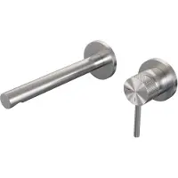 Brauer Brushed Carving Inbouw Wastafelmengkraan met Rechte Uitloop en Rozetten Model A1 RVS Geborsteld PVD