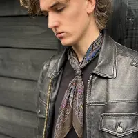 Sir Redman - Sjaals - neckerchief Nikos chocolate - chokoladebruin / paars / roze / geel / blauw