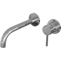 Brauer Chrome Carving Inbouw Wastafelmengkraan met Gebogen Uitloop en Rozetten Model A1 Chroom