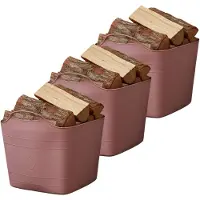 Excellent houseware flexibele kuip / emmer - 3x - roze - 25 l - kunststof - 40 x 35 cm - met handvatten