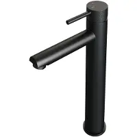 Brauer Black Carving Verhoogde Opbouw Wastafelmengkraan Model A Mat Zwart