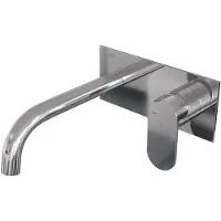 Brauer Chrome Edition Inbouw Wastafelmengkraan met Gebogen Uitloop en Afdekplaat Model C1 Chroom
