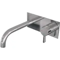 Brauer Chrome Edition Inbouw Wastafelmengkraan met Gebogen Uitloop en Afdekplaat Model E1 Chroom