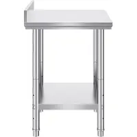 Vevor RVS Werktafel – Roestvrijstalen Keukentafel met Onderplank – Professionele Werkbank – Hoog Draagvermogen – Voor Horeca, Keuken, Garage & Werkplaats
