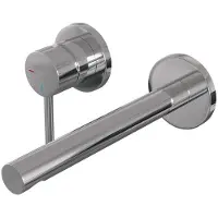 Brauer Chrome Edition Inbouw Wastafelmengkraan met Rechte Uitloop en Rozetten Model A2 Chroom