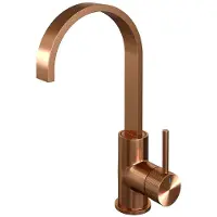 Brauer Copper Carving Hoge Opbouw Wastafelmengkraan met Draaibare Platte Uitloop Model A Koper Geborsteld PVD