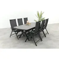 Hartman Napoli/Ponto verstelbare tuinset voor 6 personen 220x100 cm. - Antraciet