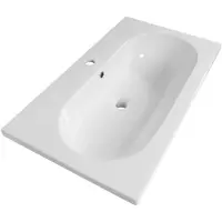 Brauer Moon Wastafel - 80 cm - met 1 Spoelbak en 1 Kraangat - Keramiek Hoogglans Wit