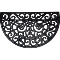 Cleanwalk - rubbermat halfrond - antieklook - zwart - 45x75 cm