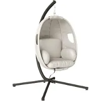Outsunny Schommelstoel-Verzinkt staal, polyester-117L x 95B x 180H cm-Lichtgrijs