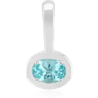 Cavill - Zilveren hanger - 925 Sterling zilver met palladium - Blauwe apatiet 0 638 ct ovaal 7x5 mm - Elegante natuurlijke edelsteen uit Madagaskar