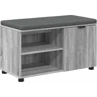 Syfax Halbank met kussen met plank Grijze Sonoma 80 x 38 x 46 cm