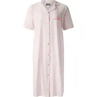Lunatex - dames nachthemd 224198 met doorknoopsluiting - korte mouw - roze - maat XL