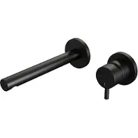 Brauer Black Edition Inbouw Wastafelmengkraan met Rechte Uitloop en Rozetten Model B1 Mat Zwart