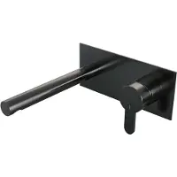 Brauer Gunmetal Edition Inbouw Wastafelmengkraan met Rechte Uitloop en Afdekplaat Model D1 Gunmetal Geborsteld PVD