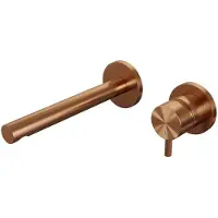 Brauer Copper Edition Inbouw Wastafelmengkraan met Rechte Uitloop en Rozetten Model B1 Koper Geborsteld PVD