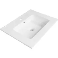 Brauer Starfall Wastafel - 60 cm - met 1 Spoelbak en 1 Kraangat - Keramiek Hoogglans Wit