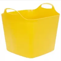 Excellent houseware flexibele kuip / emmer - geel - 25 l - kunststof - 40 x 35 cm - met handvatten
