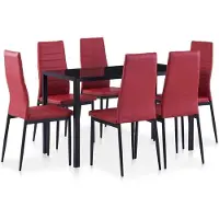 Prolenta Maison Exclusive - Eetset voor 7 personen, wijnrood