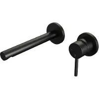 Brauer Black Edition Inbouw Wastafelmengkraan met Rechte Uitloop en Rozetten Model A1 Mat Zwart