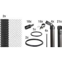Alberts 630898 gaashek als complete hekwerkset, voor inbetonneren, antraciet metallic, hoogte 200 cm, lengte 75 m