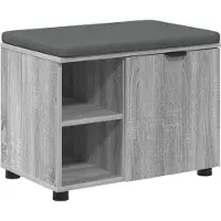 Syfax Halbank met kussen met plank Grijze Sonoma 60 x 38 x 46 cm