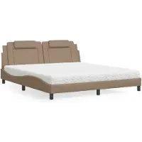 Prolenta Maison Exclusive - Bed "Viana" met Cappuccino matras, 180x200 cm, kunstleer