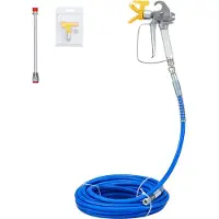 Sweiko Set spuitslangen voor verfspuit zonder luchttoevoer, 15 meter, 1/4 inch draaikoppeling, 3600 psi, met spuitmondstuk 517