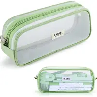 Mc star Etui voor tienermeisjes, kleurrijke etuis, transparante etuis, groene etuis