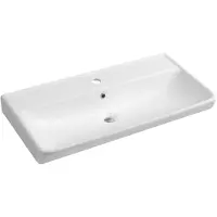 Bruckner Neon - Wastafel 80x42 cm, met overloop, kraangat, wit 201.133.0