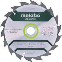 Metabo CORDLESS CUT WOOD CLASSIC 628650000 Cirkelzaagblad 165 x 20 x 1 mm Aantal tanden: 18 1 stuk(s)