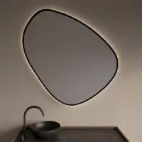 Gliss Design Spiegel fenix met indirecte led verlichting en verwarming 120 cm mat zwart