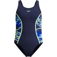 Speedo Hyperboom Splice Muscleback Swimsuit Blauw 16 Years Meisje