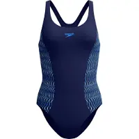 Speedo Placement Medalist Swimsuit Blauw UK 36 Vrouw