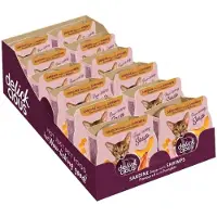 Delickcious volwassen katten natvoer sardinesoep met garnalen en pompoensmaak - 12x 80g