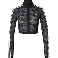 Adidas Gebreid vest 'Firebird Classic' zwart / wit