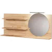Vicco Avena Spiegelplank – 120 x 50 cm met 3 open vakken Eiken