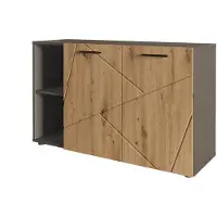Vicco Irma Schoenenkast – 106 x 63 cm met 2 deuren Antraciet/Artisan