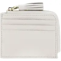 Coccinelle Leren kaarthoes Tassel Credit Card Holder Pearl crème