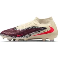 Nike Phantom 6 High Academy Gras / Kunstgras Voetbalschoenen (MG) Gebroken Wit Bordeauxrood Rood