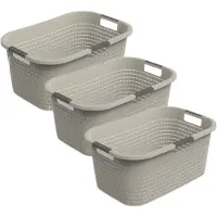 Rotho Country - 3-delige set wasmand 40 l - kunststof- BPA-vrij - Beige