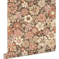ESTAhome behang retro bloemen oudroze en beige - 53 cm x 10.05 m - 130966