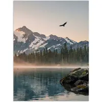 PosterMonkey Poster 90x120 cm - Bergen - Water - Bomen - Posters - Kamer decoratie - Wanddecoratie woonkamer - Muurdecoratie slaapkamer