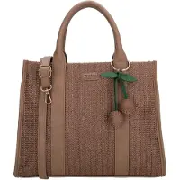 Charm London Bermondsey Shopper - Handtas - Schoudertas - Rietlook - Dames - Tote Bag - Dames Tas - Mokka