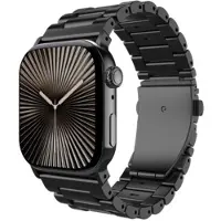 Just in Case Armband voor Apple Watch - JUSTIN - Titan - Titanium - Zwart - Compatibel 38/40/41/42 mm