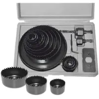 AWTOOLS - Gatenzaagset - 16 Stuks - Voor Hout - Met Opbergkoffer